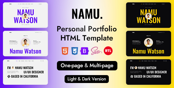 Namu Personal Portfolio HTML Template